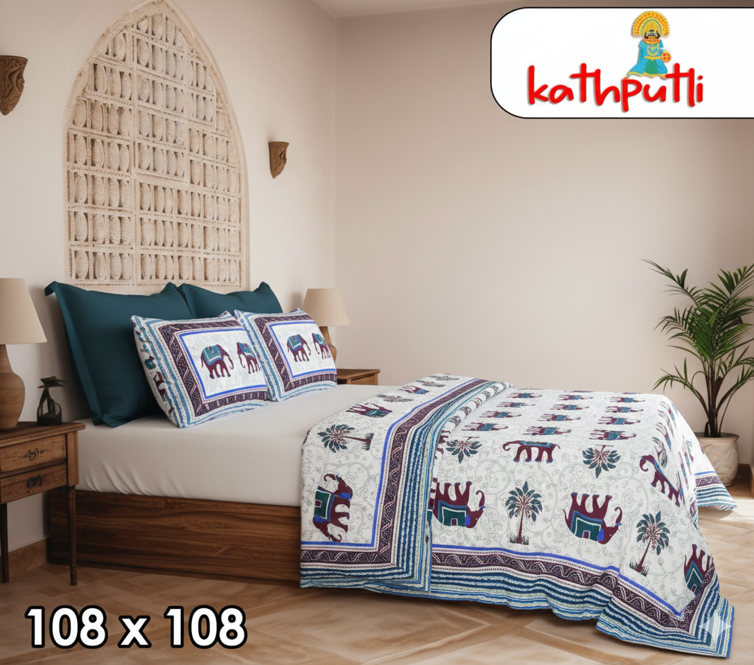 100% Cotton Double Bedsheet Combo Pack with Bedsheet and 2 Pillow Covers