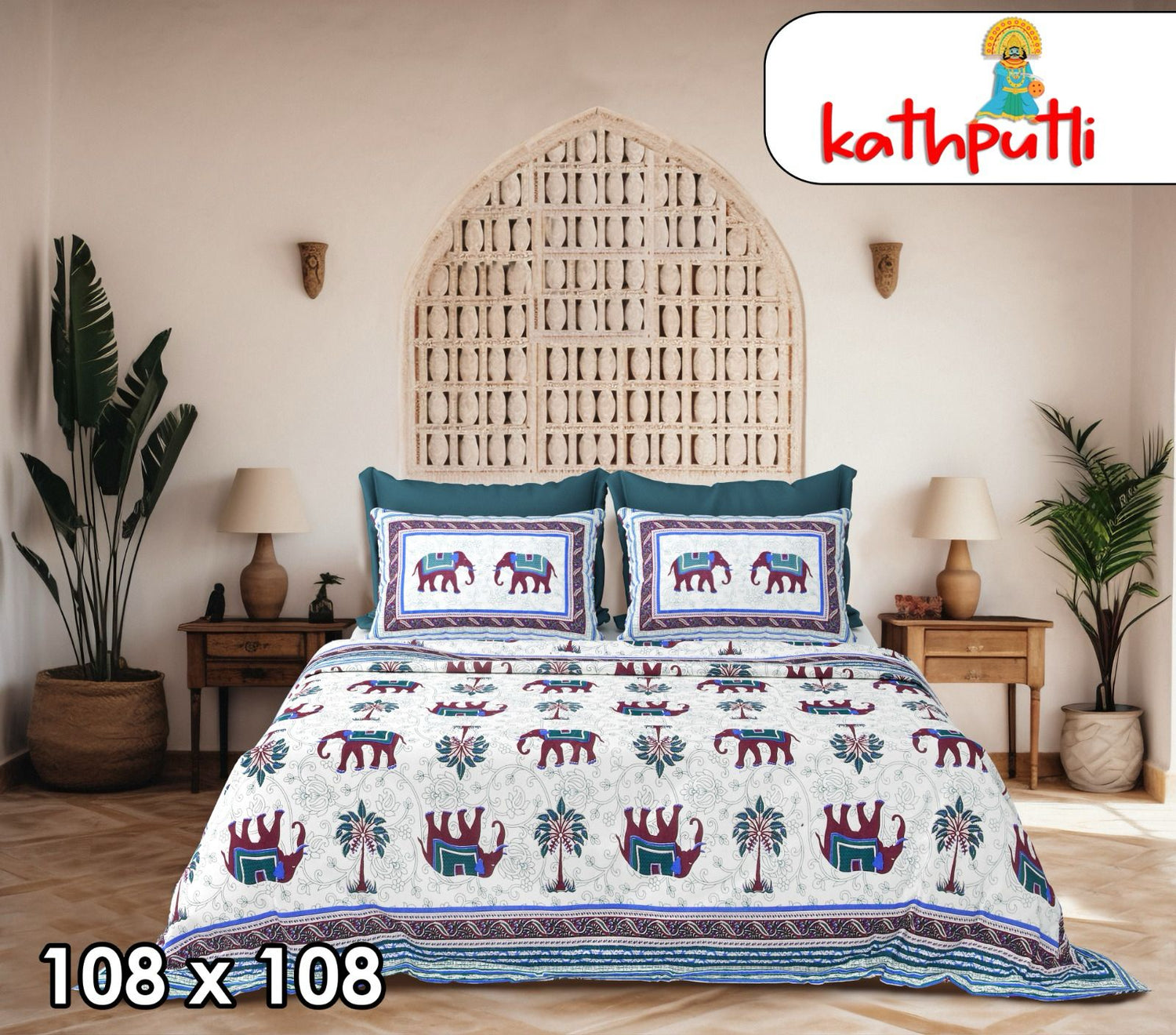 100% Cotton Double Bedsheet Combo Pack with Bedsheet and 2 Pillow Covers