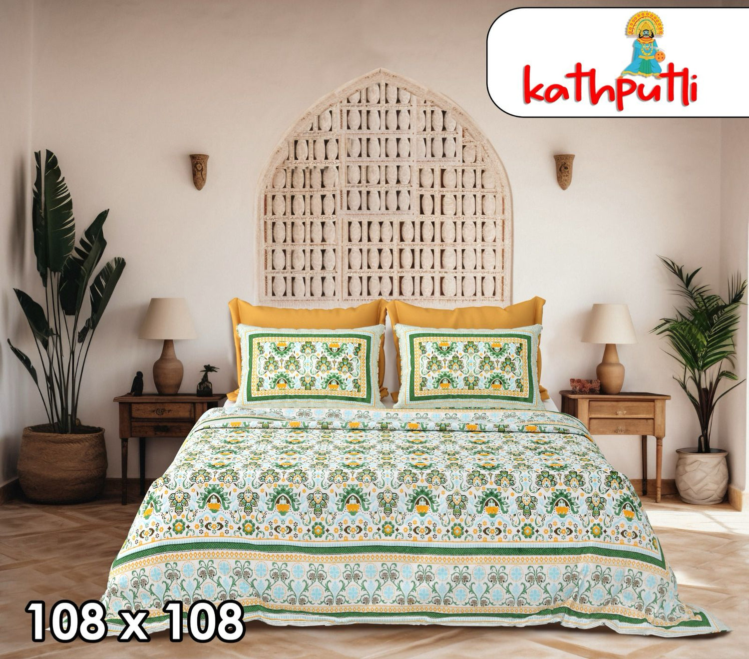 100% Cotton Double Bedsheet Combo Pack with Bedsheet and 2 Pillow Covers