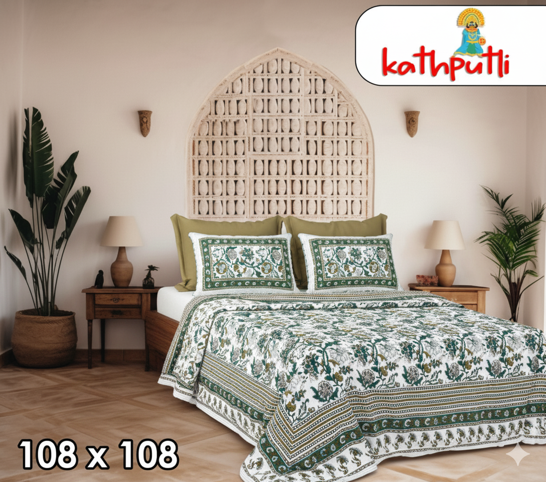 100% Cotton Double Bedsheet Combo Pack with Bedsheet and 2 Pillow Covers