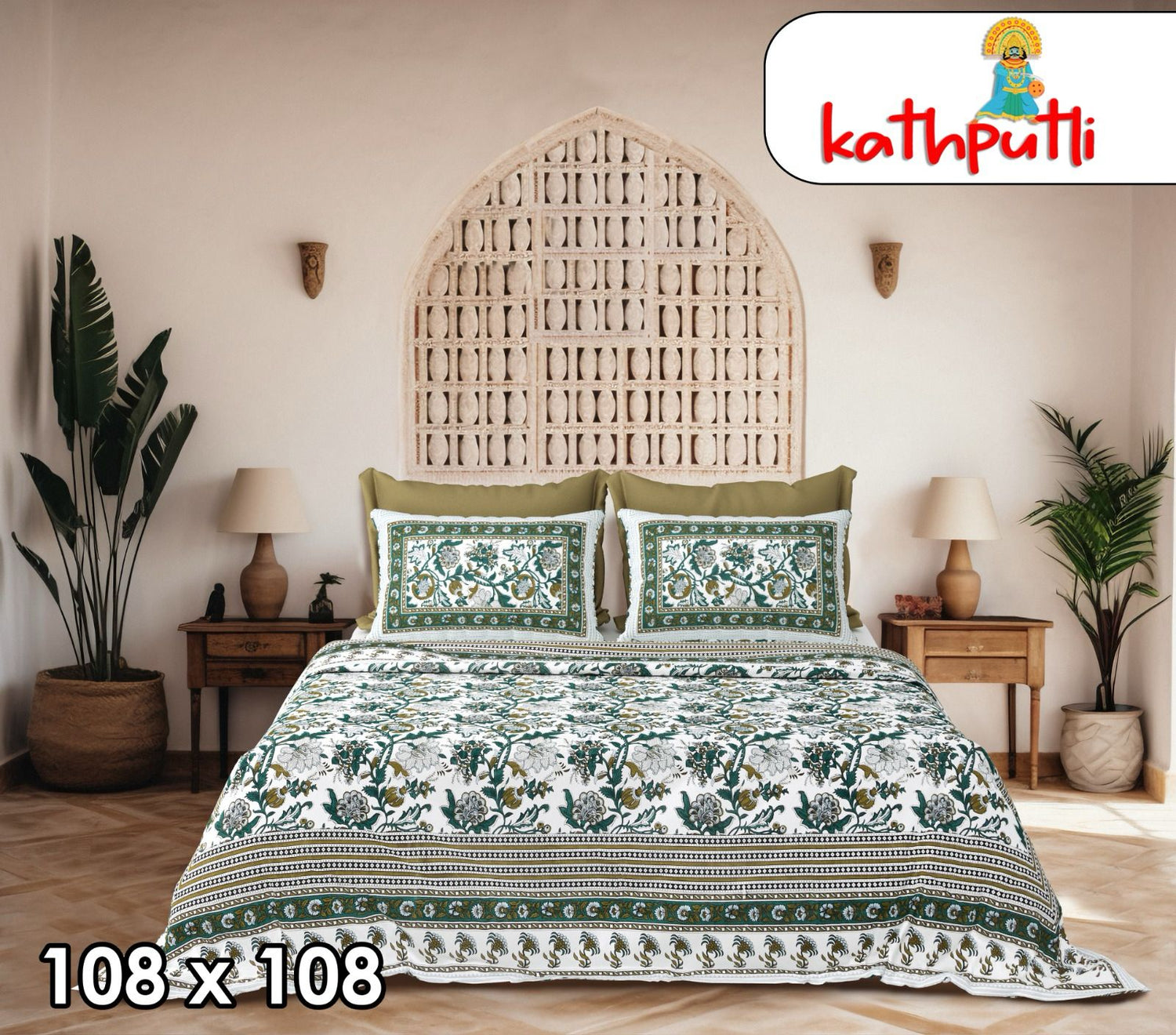 100% Cotton Double Bedsheet Combo Pack with Bedsheet and 2 Pillow Covers