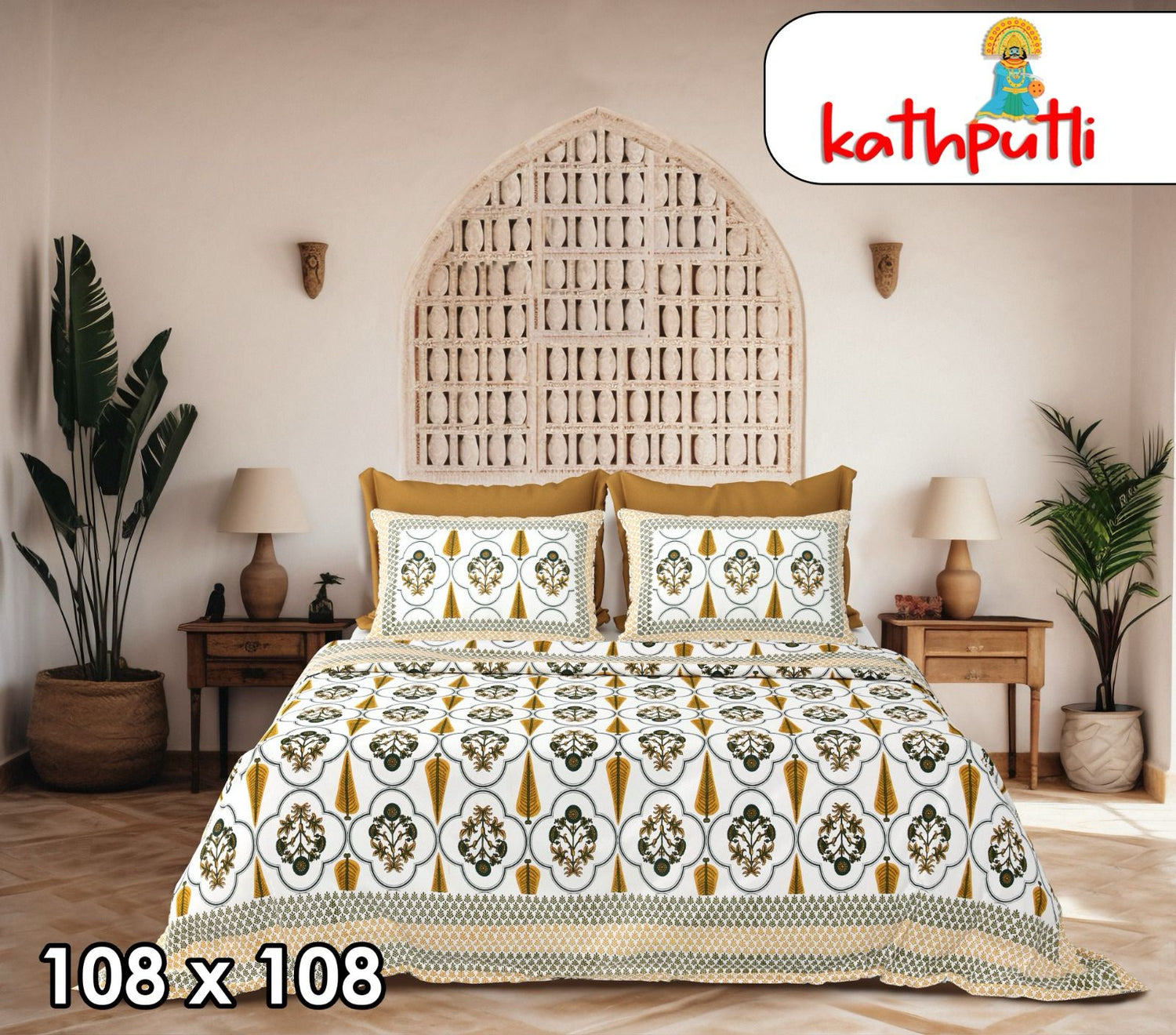 100% Cotton Double Bedsheet Combo Pack with Bedsheet and 2 Pillow Covers