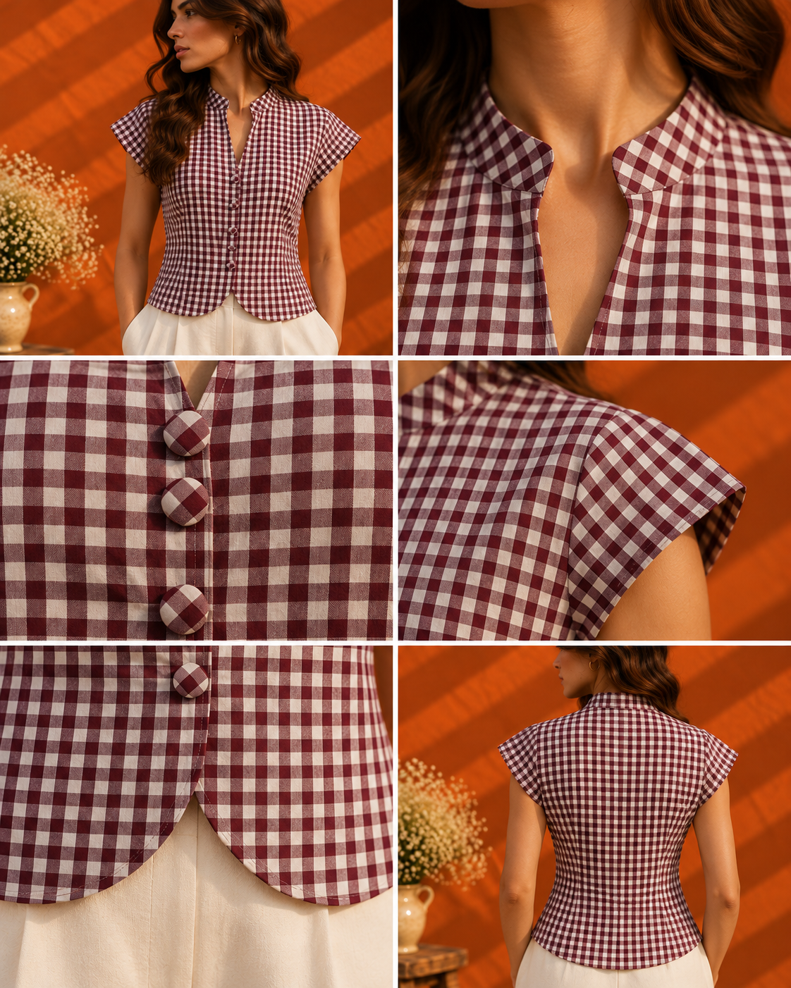 Gingham Collar Vest