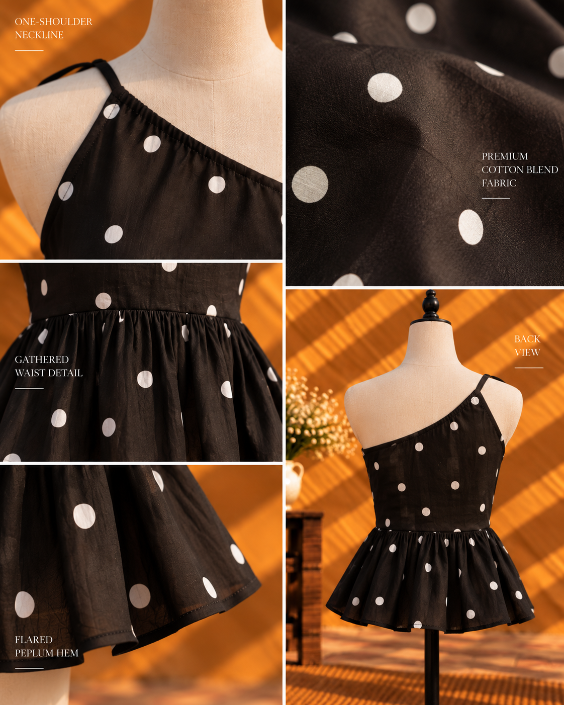 Polka Dot Peplum Top