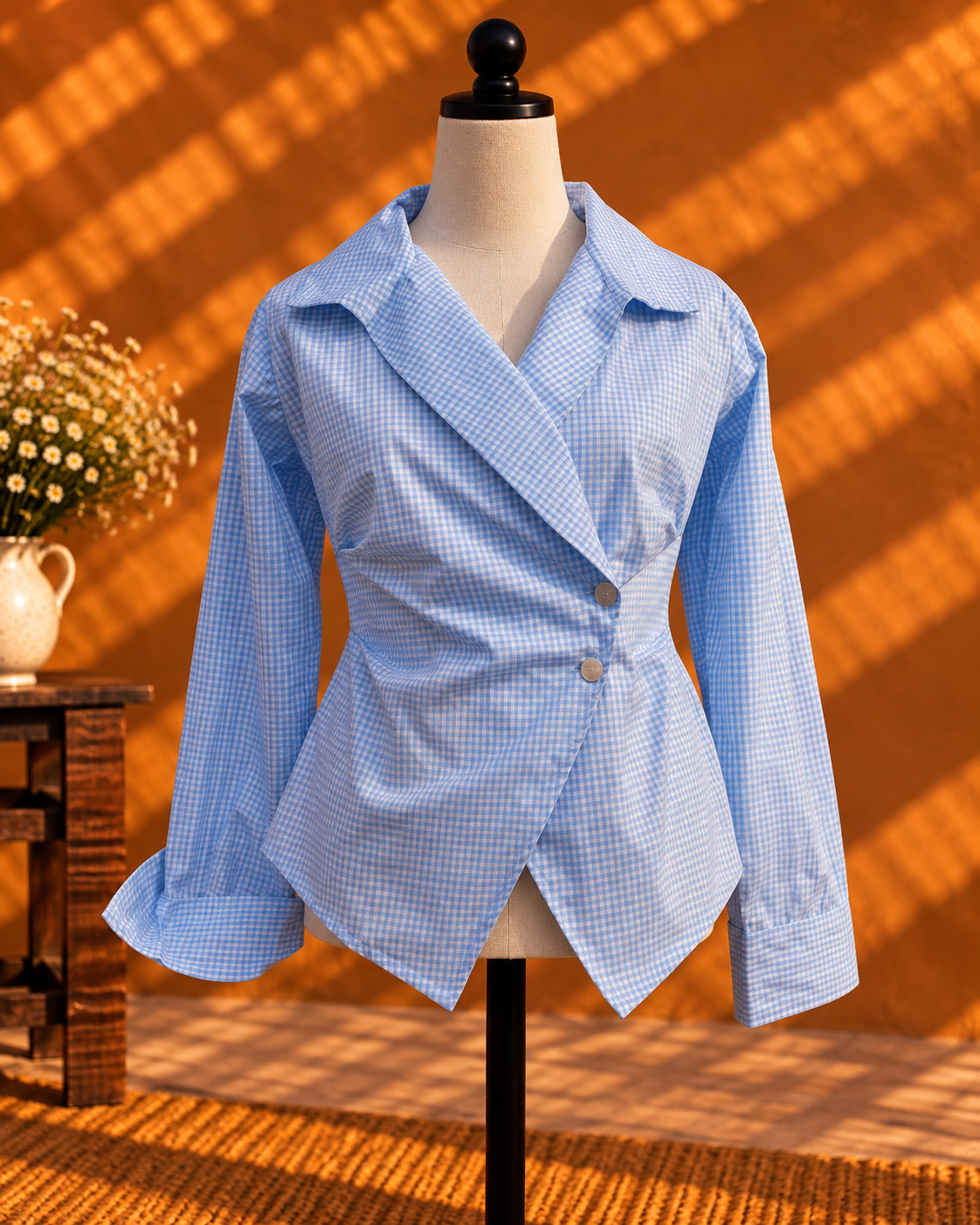 Gingham Wrap Shirt