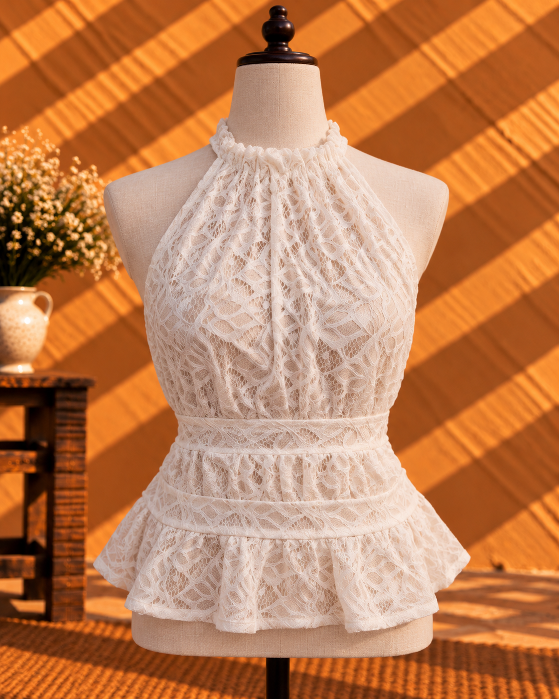 Peplum Halter Top
