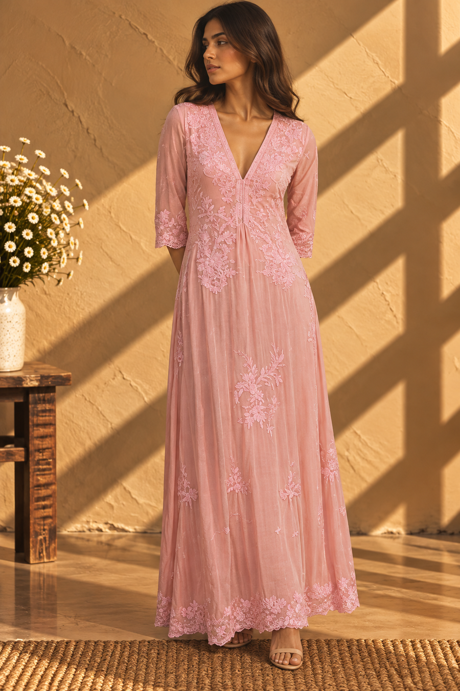 Pink Velvet Gown